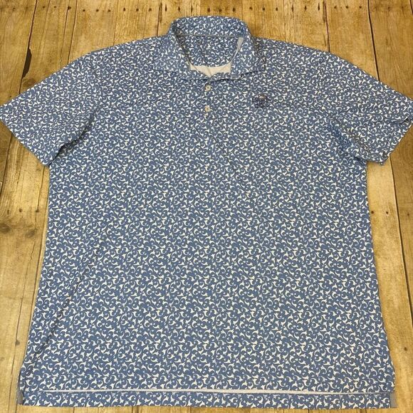 Johnnie-O Performance Polo Shirt Mens XL Emerald Bay Golf Logo - Picture 8 of 13